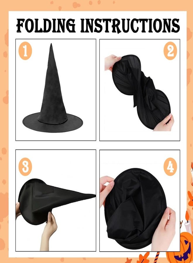 Zibuyu® 38cm Black Witch Hat for Halloween Classic Pointed Witch Hat with Premium Fabric, Comfortable Fit, and Elegant Gothic Charm for Costume Parties, Cosplay, and Festivals - Image 4